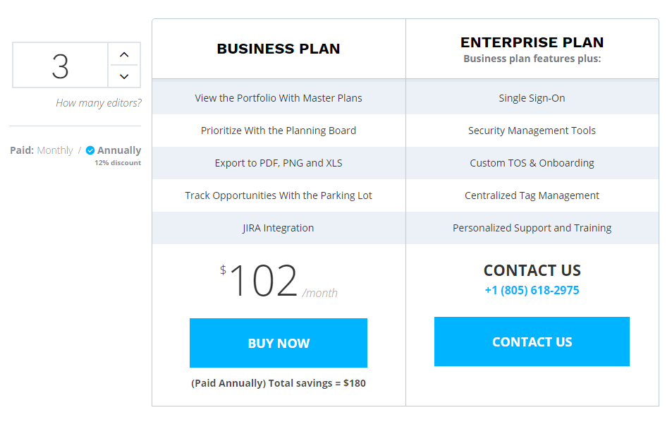 ProductPlan Pricing Page
